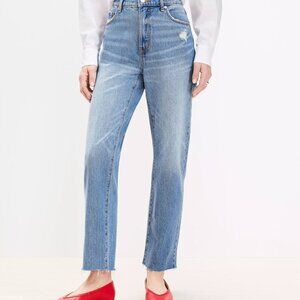 LOFT Fresh Cut High Rise Straight Jeans in Light Vintage Wash size 32